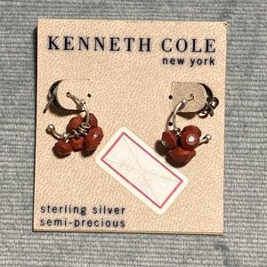 NWT Kenneth Cole New York Sterling, silver, semi precious pierced earrings